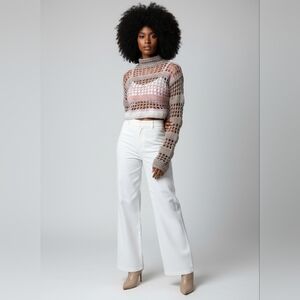 Hand Crafted Pink and Gray Crochet Sweater